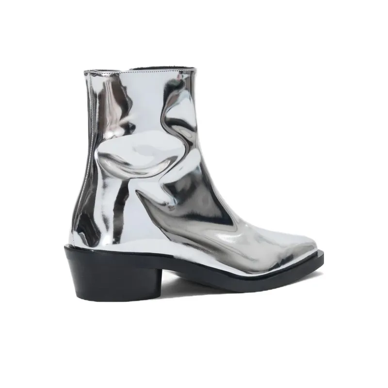 PROENZA SCHOULER Bronco Mirrored-finish Ankle Boots-2