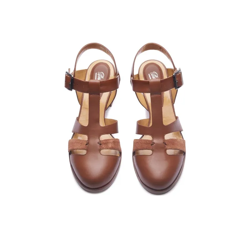 Paraboot Ponza Chunky Heel High Heels 6cm Women's Brown-3