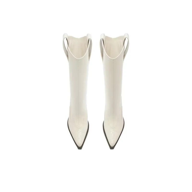 Schutz Cano Alto Ankle Boots Women's White-4