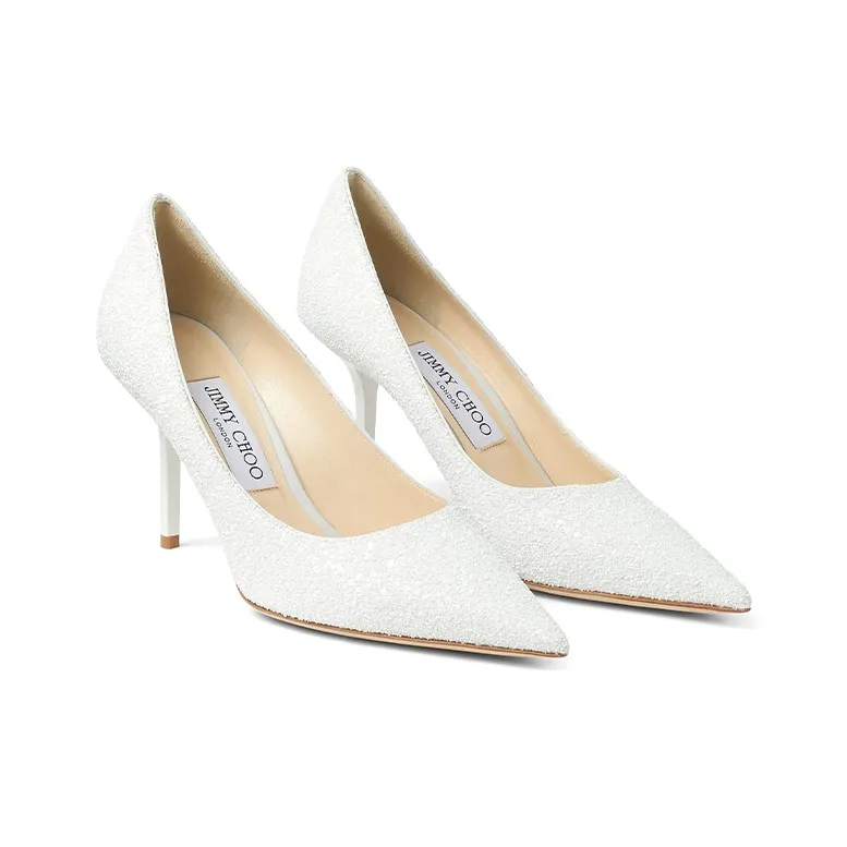 Jimmy Choo LOVE Slim Heel High Heels 8.5cm Women's White-2