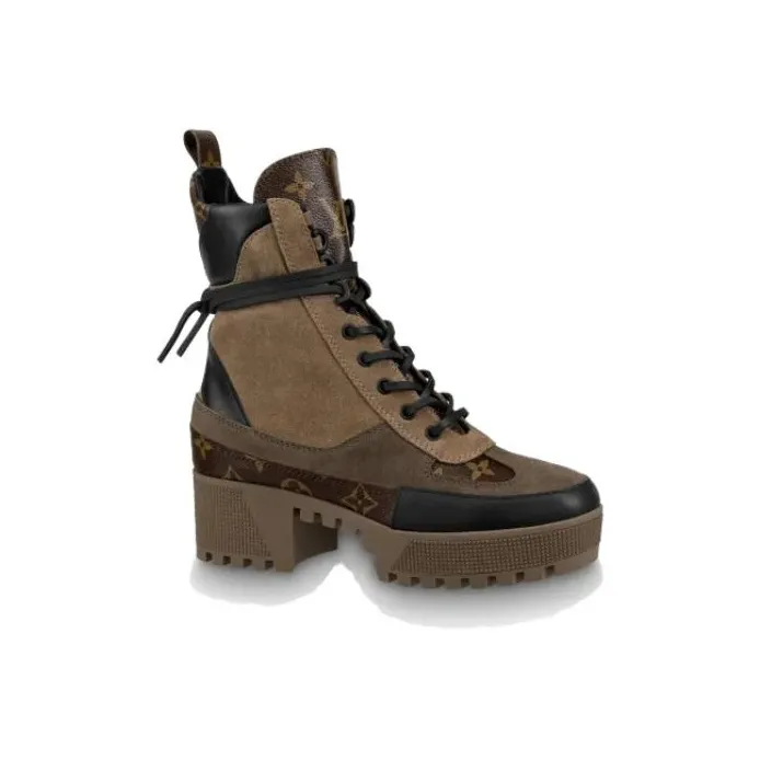 LOUIS VUITTON Laureate Ankle Boots Women's Brown-1