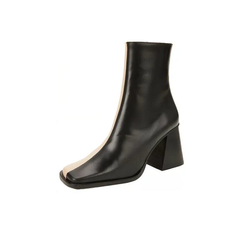 ALOHAS Ankle Boots Women's Beige Black-3