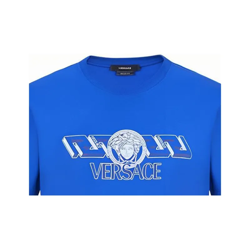 VERSACE SS23 T Shirt Men's Cobalt Blue-5