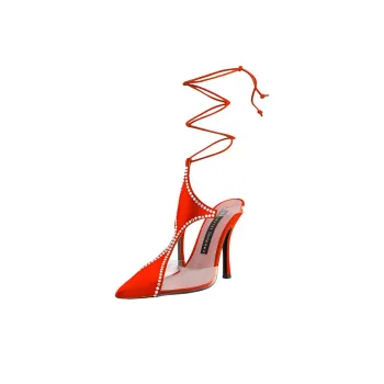Les Petits Joueurs Virgo High Heels 10.5cm Women's Red