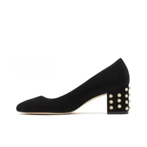 Stuart Weitzman/SW Chunky Heel High Heels 6cm Women's Black Nude
