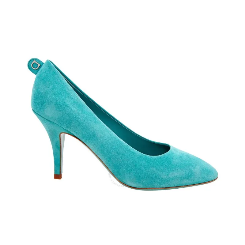 FERRAGAMO Slim Heel High Heels 8.5cm Women's Blue-1