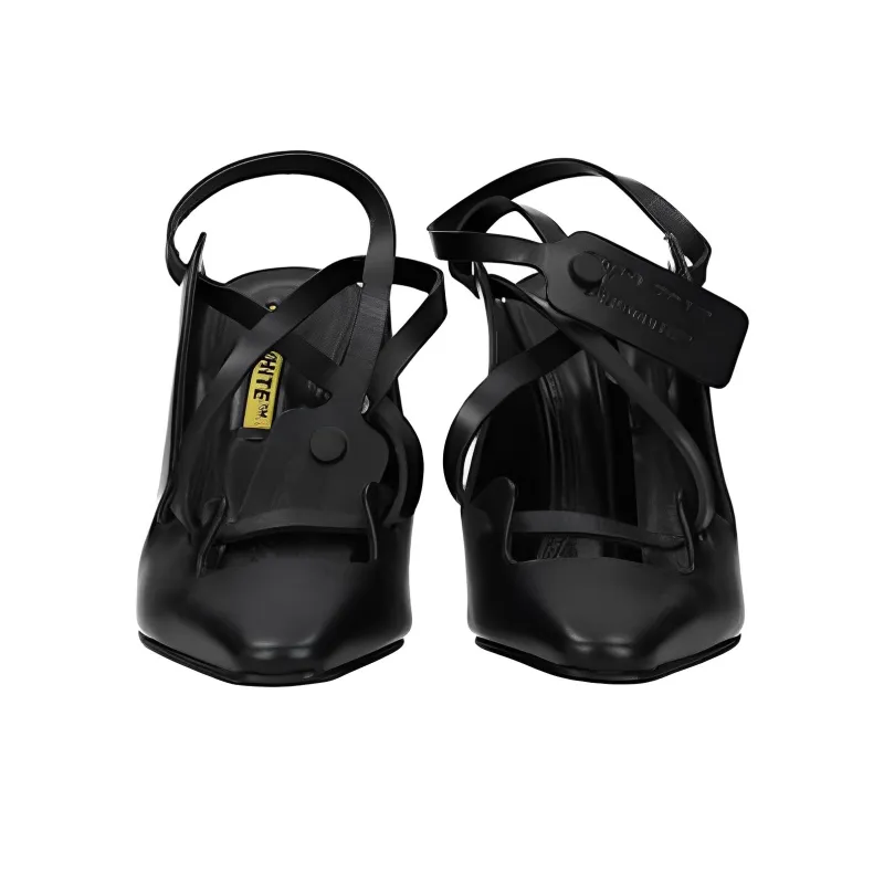 OFF-WHITE Warped Slim Heel High Heels 10.5cm Women's Black-1
