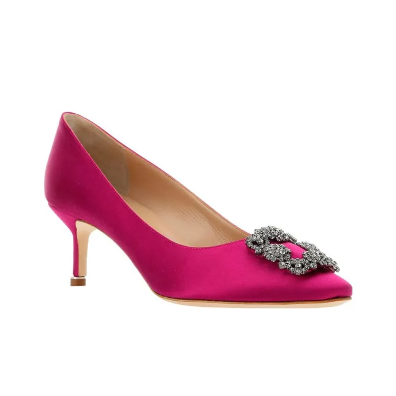 MANOLO BLAHNIK Hangisi Slim Heel High Heels 3cm Women's Pink-2