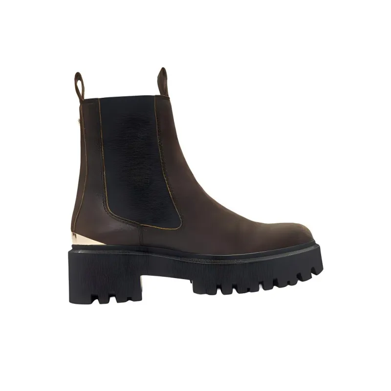 Maje Short Chelsea Boots Women's Brown-1