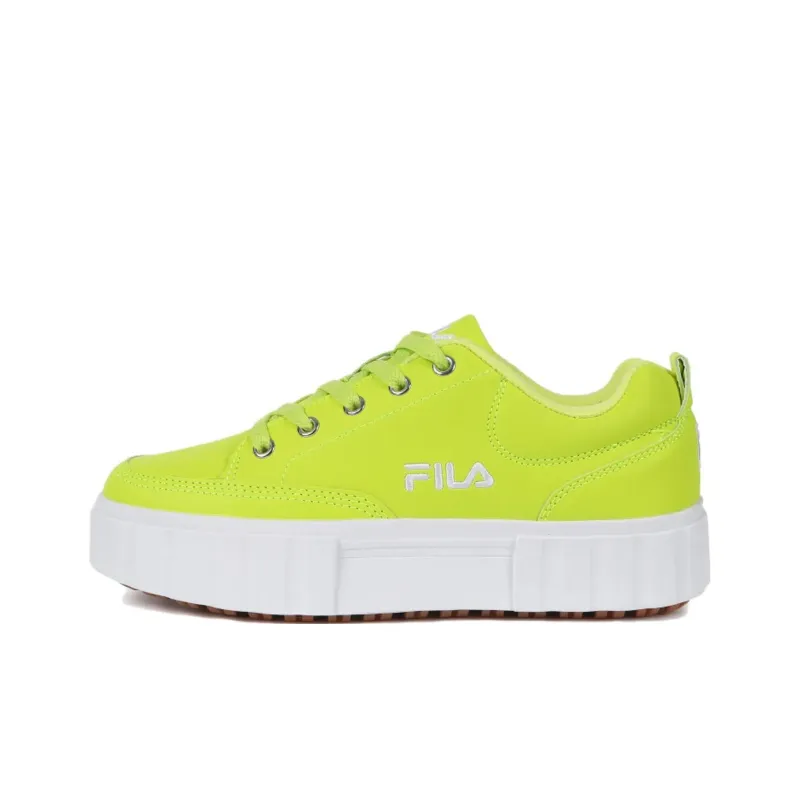 FILA Sandblast Abrasion Resistant Height Increasing Low Top Casual Shoes Women's Green-0