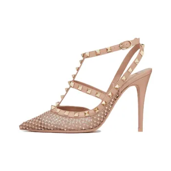 Valentino Garavani Rockstud 100mm Crystal-embellished Mesh Pumps