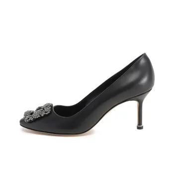 MANOLO BLAHNIK Hangisi Slim Heel High Heels 7cm Women's Black