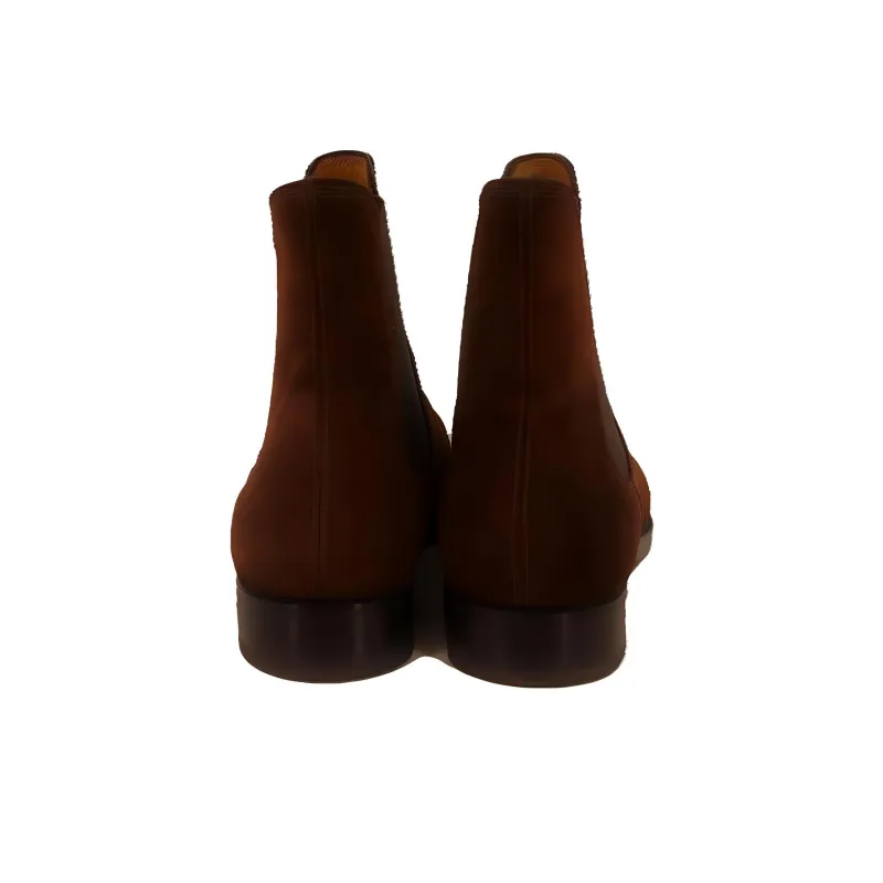 CELINE Short Chelsea Boots Men's Brown-4