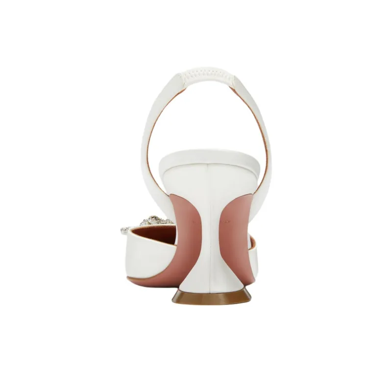 AMINA MUADDI Begum Sling High Heels 7cm Women's White-4