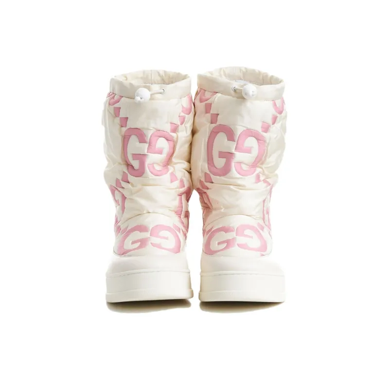 GUCCI Women's Maxi Gg Boot 'White Pink Matelassé' Women's-3