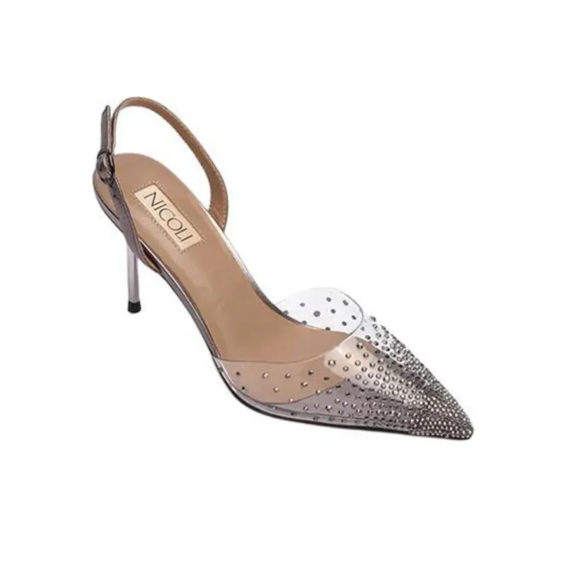 NICOLI Briony Slim Heel High Heels 8.5cm Women's Bronze-2