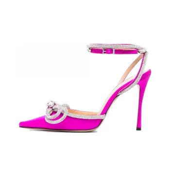 MACH & MACH Double Bow 105mm Satin Pumps