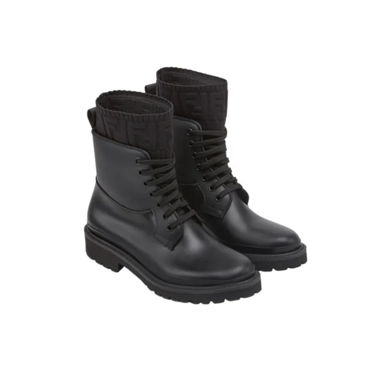 FENDI Women's Rockoko PVC Biker Boot 'Black'-3