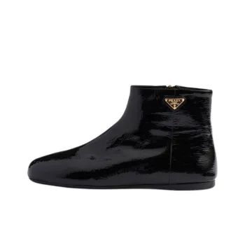 PRADA Patent Ankle Boots Women's Black