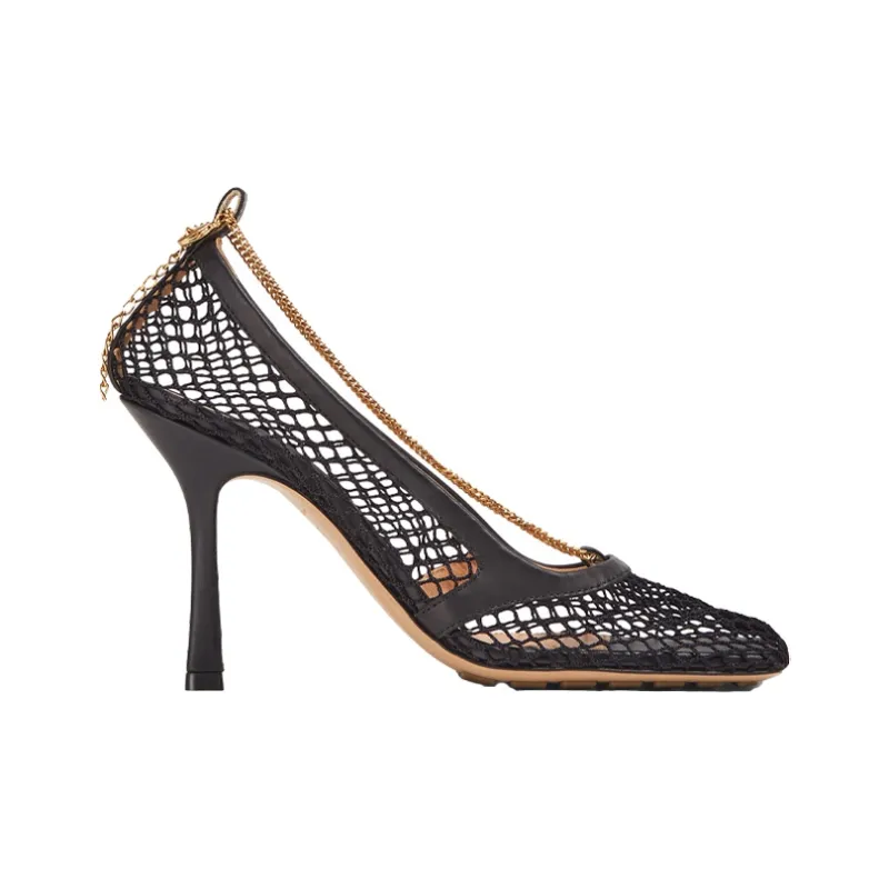 Bottega Veneta Stretch Slim Heel High Heels 9cm Women's Red-1