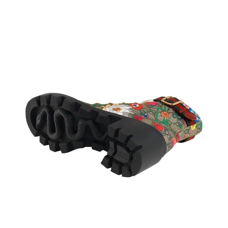 GUCCI Flora Print 57mm Ankle Boots-5