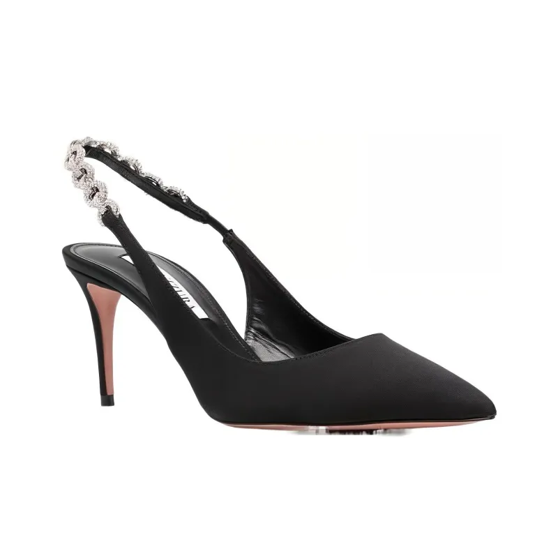 AQUAZZURA 90mm Crystal-embellished Slingback Pumps-2