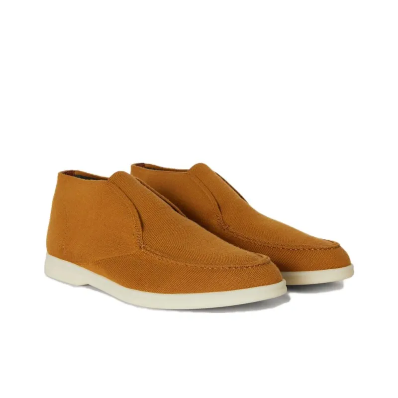 Loro Piana Open Walk Ankle Boots Men's Earth Yellow-2