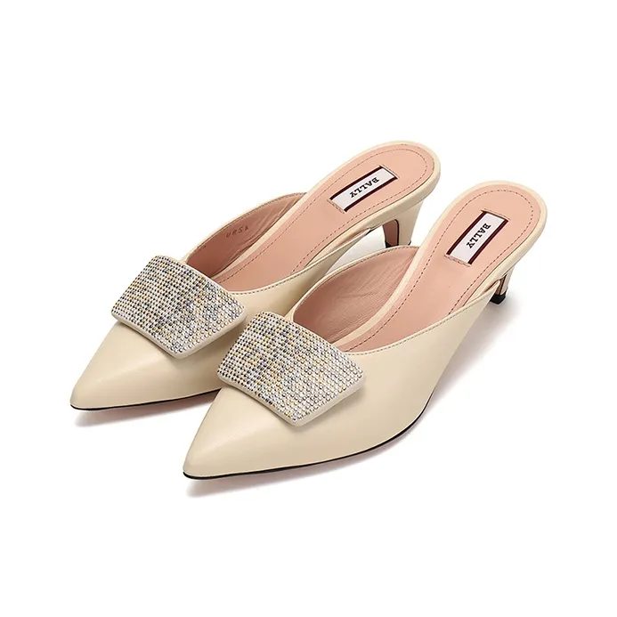 BALLY Cone Heel High Heels 5.5cm Women's Bone White-2