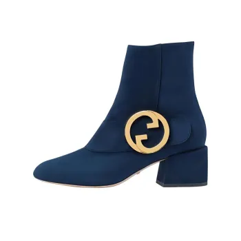 GUCCI Blondie Ankle Boots Women's Dark Blue