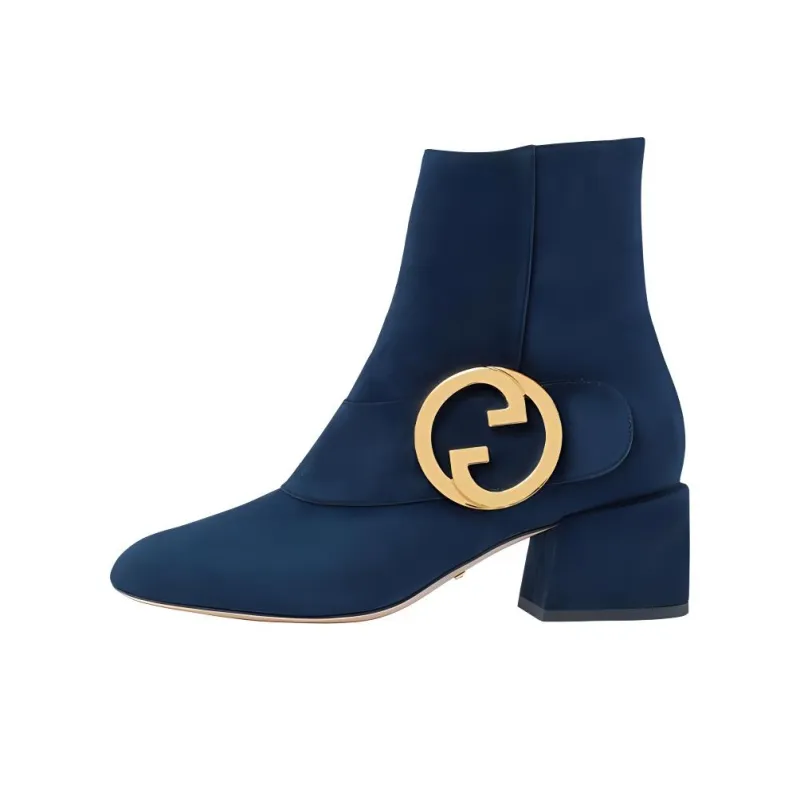 GUCCI Blondie Ankle Boots Women's Dark Blue-0