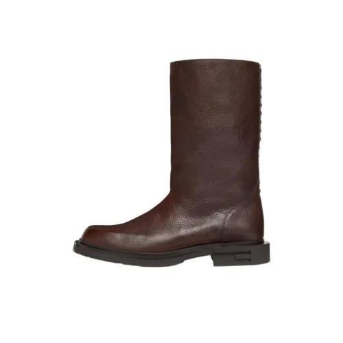 FENDI Frame Round Toe Boots