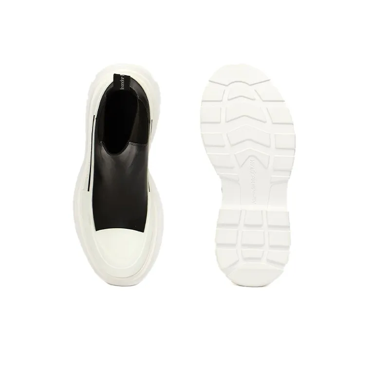 Alexander McQueen Chelsea Tread Ankle Boot Black White Women's-4