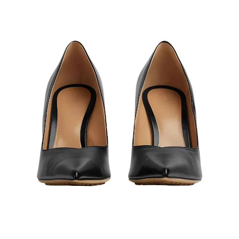 Bottega Veneta Irregular Heel High Heels 10cm Women's Black-2