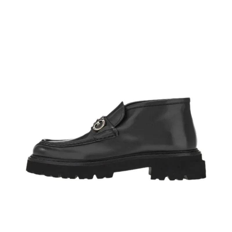FERRAGAMO Wallabee Ankle Boots Men's Black-0