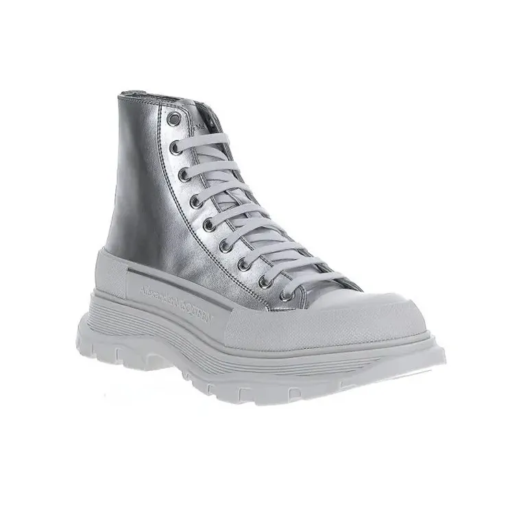 Alexander McQueen Tread Slick Platform Shoes Men's Silver-2