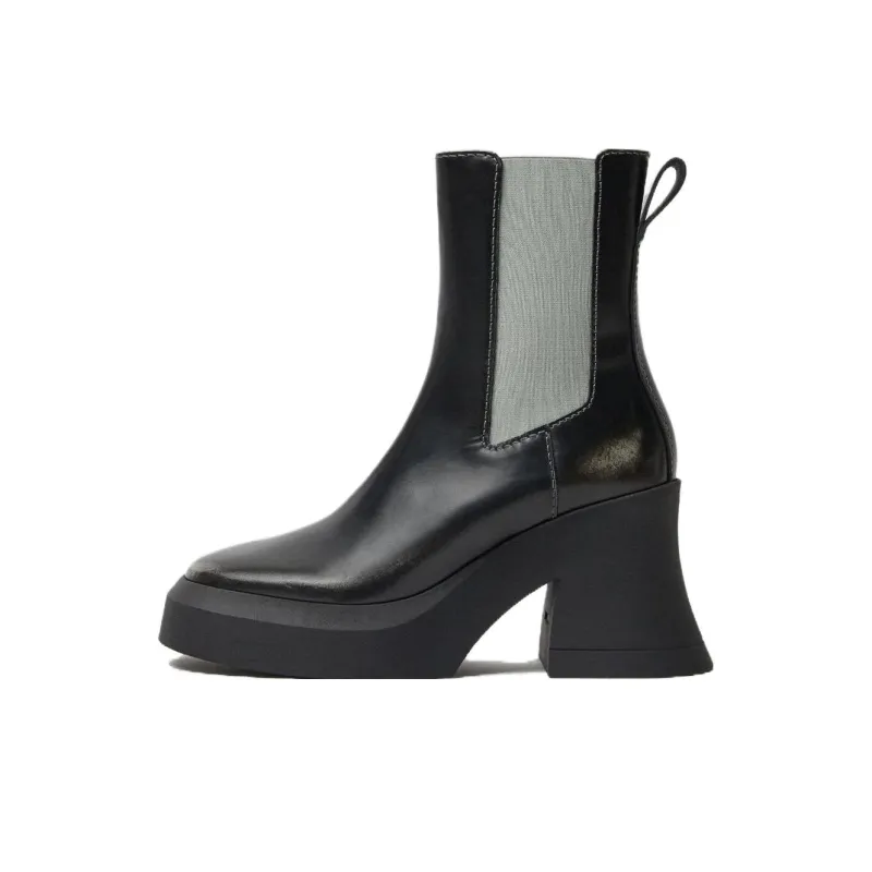 MIISTA Chelsea Boots 10cm Women's Black Gray Color-0