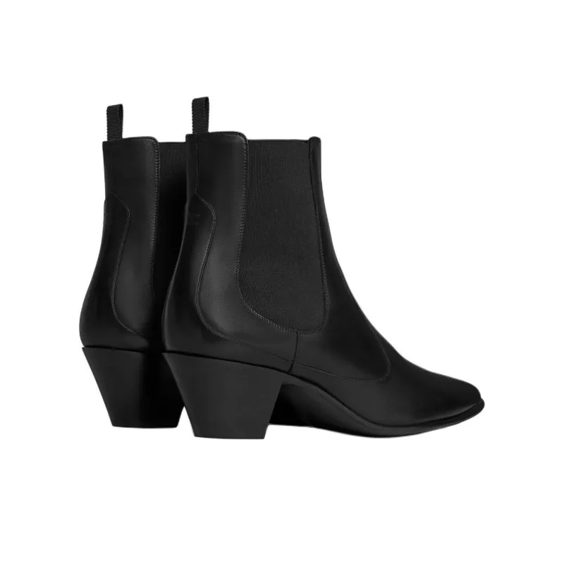 CELINE Hector Short Chelsea Boots 6cm Men's Black-3