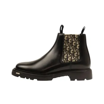 DIOR Explorer Chelsea Boots Black Beige Oblique