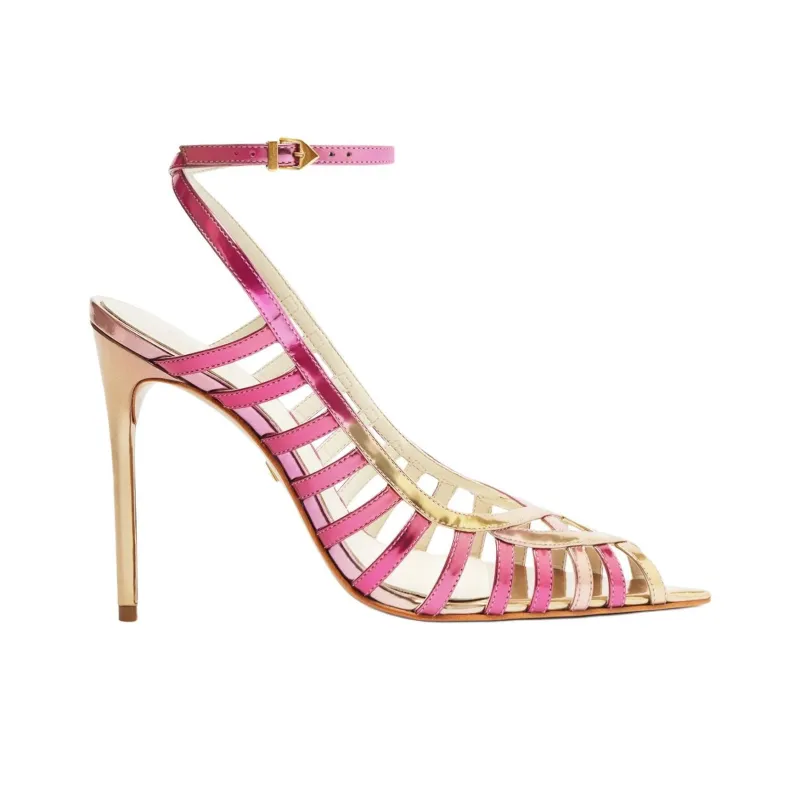 Schutz Iris Slim Heel High Heels 10.5cm Women's Pink-1