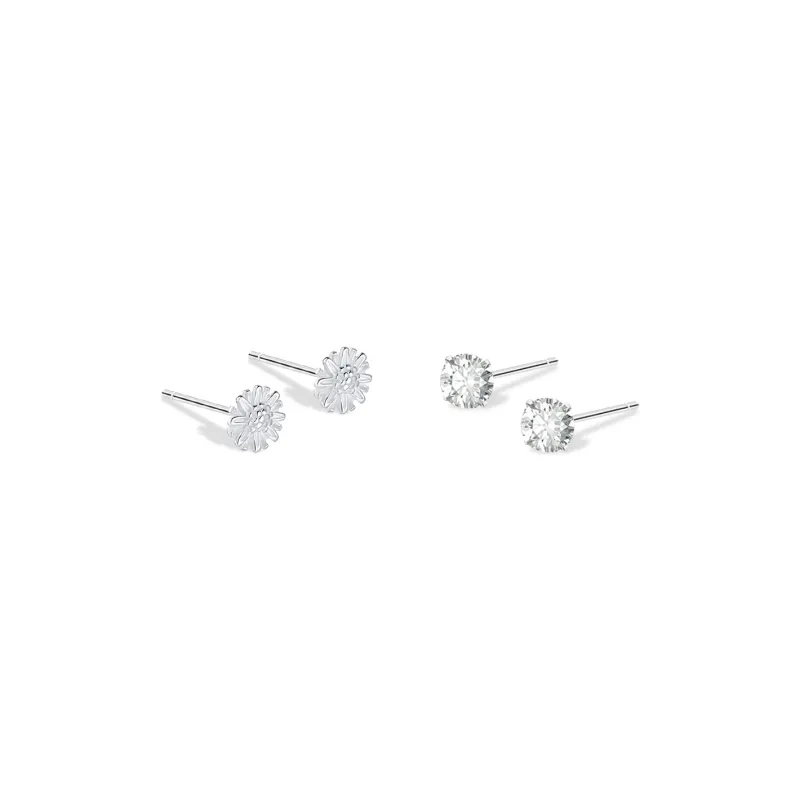 KUMET Sterling Silver Stud Earrings Women's Anniversary For Couples-0