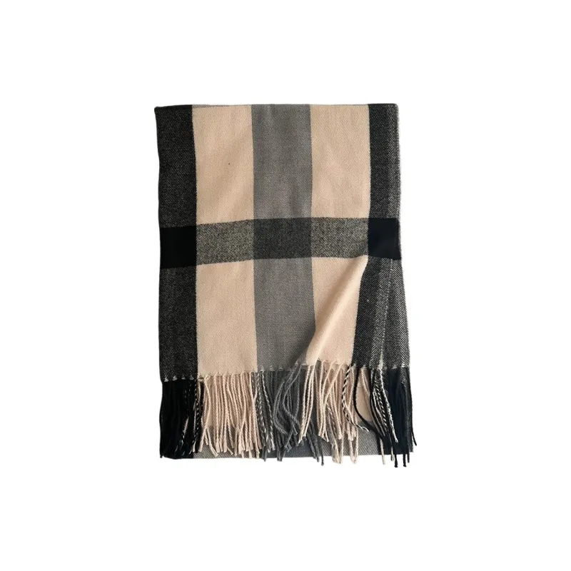 PISHUSHU Faux Cashmere Knit Scarves Unisex-6