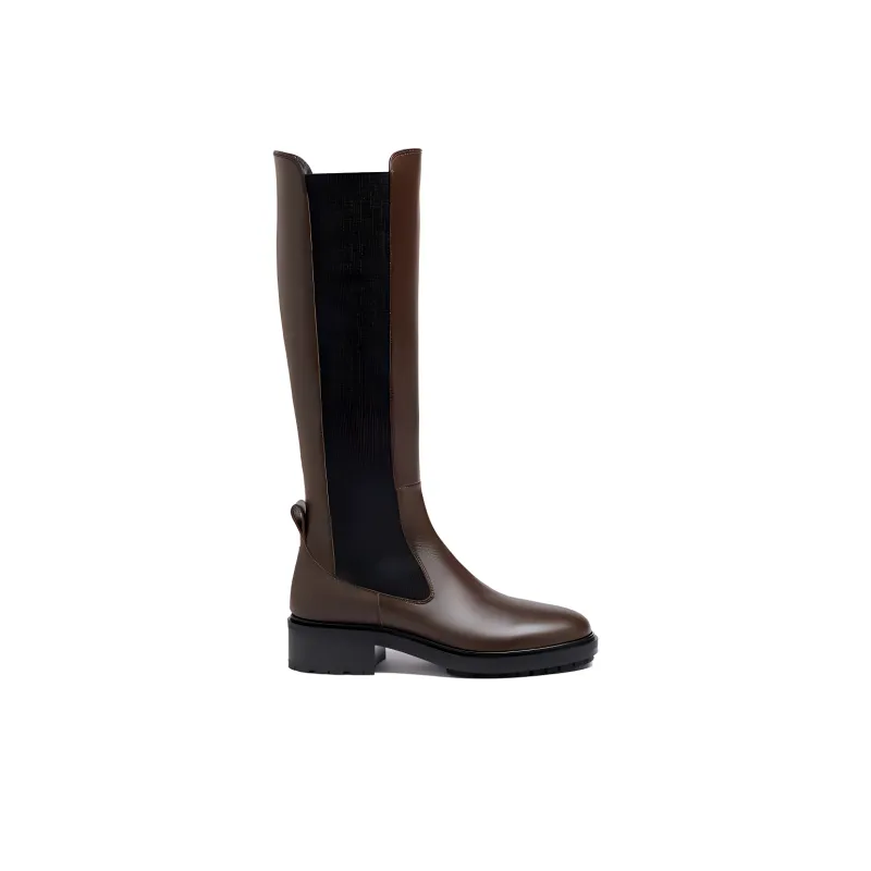 Aeyde Knee-High Chelsea Boots 4cm Women's Brown-1