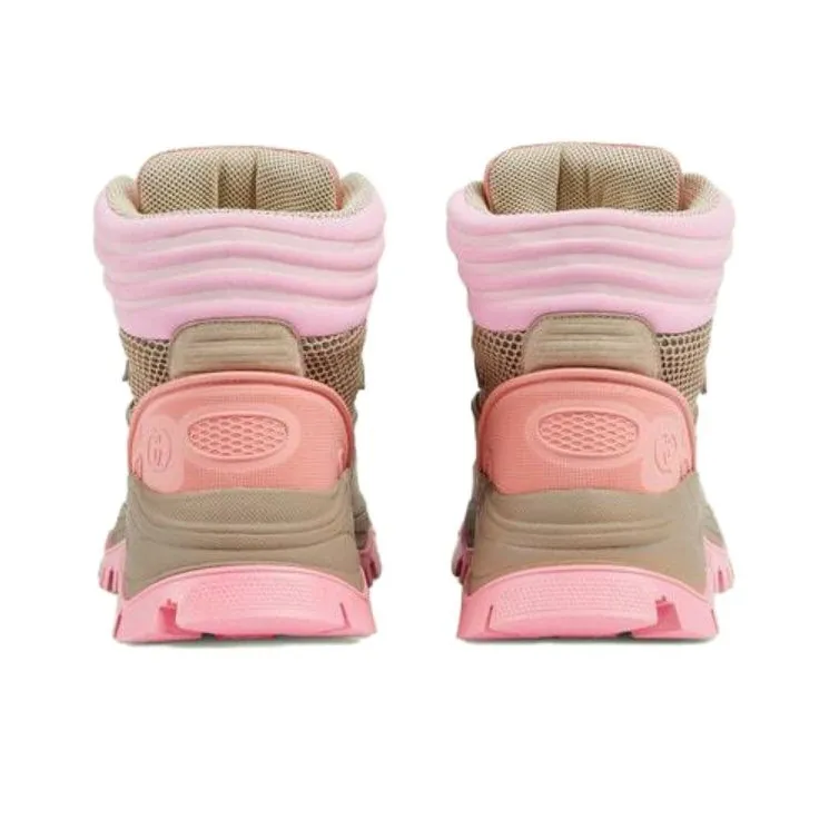 GUCCI Women's Lace Up Ankle Boot 'Beige Pink' Women's-4