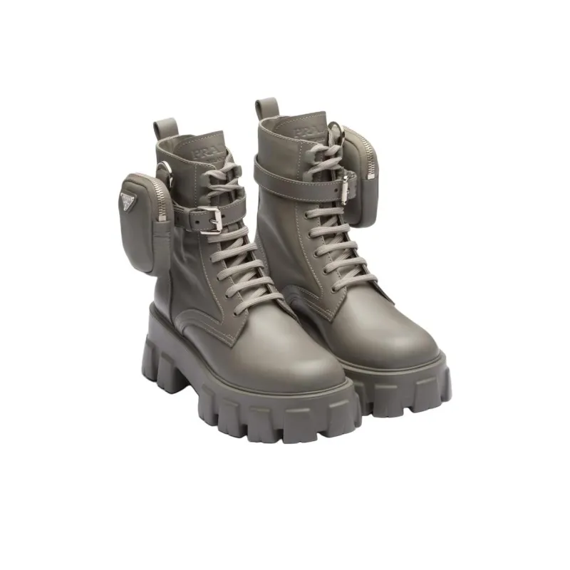 PRADA Monolith Pouch-detail Leather Boots-2