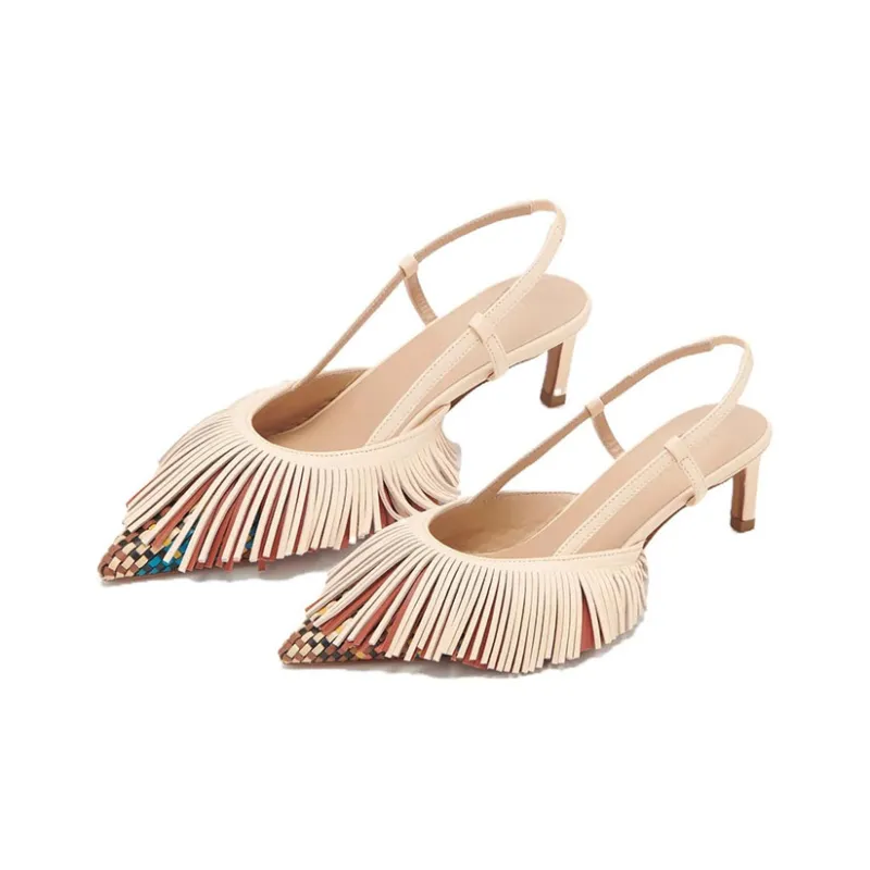 Ulla Johnson Slim Heel High Heels 5cm Women's Beige-2