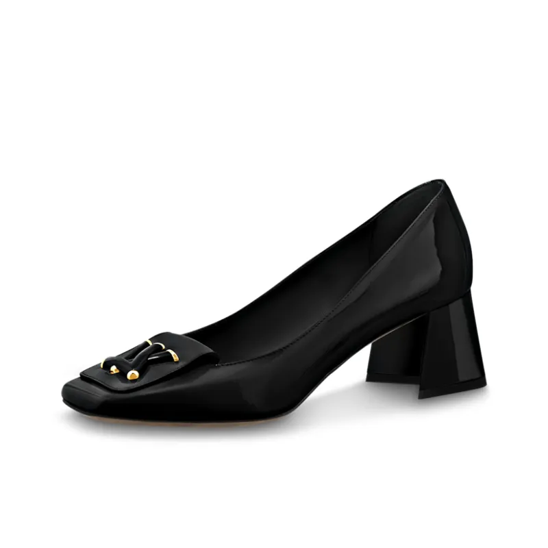 LOUIS VUITTON Shake Spool Heel High Heels 5.5cm Women's Black-0