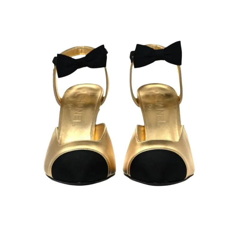 CHANEL Stylish Sandals Women's Black Gold-3