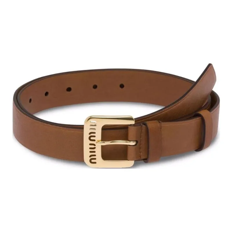 MIU MIU Cut out Logo Leather Belt-3