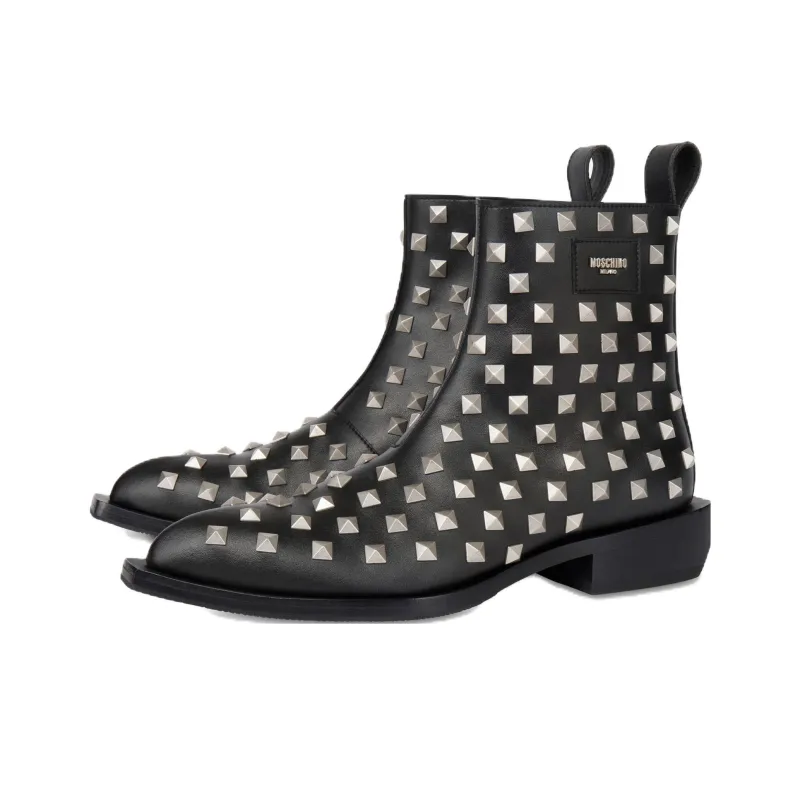 MOSCHINO Ankle Boots 4cm Men's Black-2