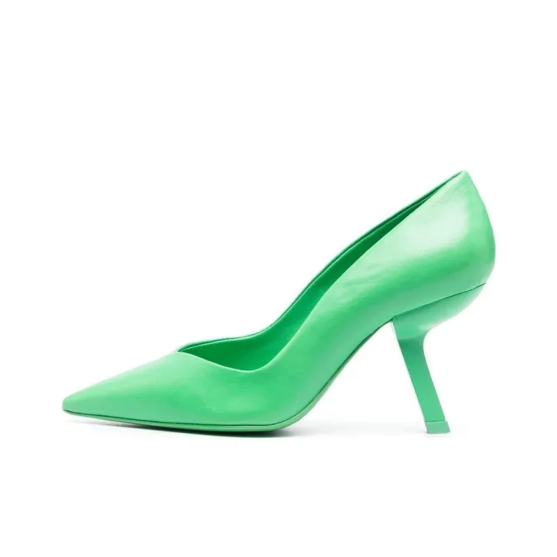 Schutz Slim Heel High Heels 9.3cm Women's Green-0